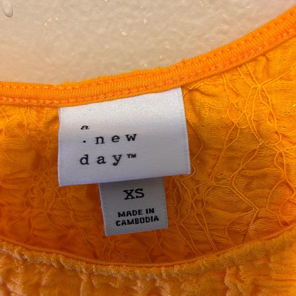 SOLD ❌a new day Bright Orange Textured Tank Top - Picture 2 of 2